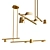 Elegant Golden Modern Acrylic Chandelier 3D model small image 1