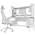 Gaming Workstation Set IKEA 3D model small image 7