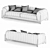 Elegant 3-Seater Softbay Sofa 3D model small image 3