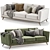 Sleek Timber Olio Sofa 3D model small image 1