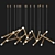 Sleek Glass Metal LED Chandelier 3D model small image 1