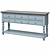 Rustic Blue Farmhouse Console 3D model small image 1