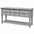 Rustic Blue Farmhouse Console 3D model small image 4