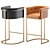 Modern Leather Bar Stool 3 Colors 3D model small image 3