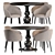 Lux Deco Mango Wood Dining Set 3D model small image 1