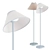 Sleek Sphere Floor Lamp 3D model small image 1