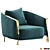 Luxury Italian Armchair by Rugiano 3D model small image 5