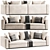Modern 3-Seater Fabric Sofa 3D model small image 2