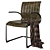 Luxury Leather Armchair with Metal Frame 3D model small image 1