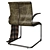 Luxury Leather Armchair with Metal Frame 3D model small image 3