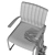 Luxury Leather Armchair with Metal Frame 3D model small image 7