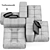 Modern Saba Italia Pixel Sectional 3D model small image 5