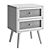 Ida Two Drawer Nightstand: Space-Saving Storage 3D model small image 4