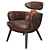 Luxury Leather Armchair in Cigar Vintage 3D model small image 1