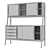 White Wide Bruni Buffet 150cm 3D model small image 6