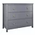 Ellipse Wood 3-Drawer Gray Dresser 3D model small image 1