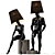 Hommer Gold Black Human Floor Lamp 3D model small image 1