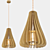 Handcrafted Wooden Pendant Light Fixture 3D model small image 1