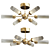 Modern Brushed Brass LED Ceiling Light 3D model small image 2