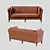 Premium Leather Straight Sofa Div-703 3D model small image 1