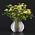 Sunshine Bouquet in Glass Vase 3D model small image 1