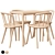 Modern Oak Dining Table Set 3D model small image 1