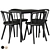 Modern Oak Dining Table Set 3D model small image 2