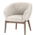 Channel-Back Upholstered Armchair 3D model small image 4