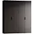Minimalist Dark Wood Wardrobe 3D model small image 1