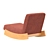 Corduroy Rocking Chair Vintage Style 3D model small image 3