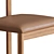 Modern Wood & Leather Stool 3D model small image 3