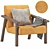 Plush Velvet Dorsey Armchair 3D model small image 1