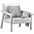Plush Velvet Dorsey Armchair 3D model small image 3