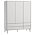 Elegant Triple Donica Wardrobe 3D model small image 4