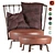 Baxter Pedro Chairs and Ottoman 3D model small image 1