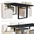 Industrial Dining Set: Tompkins Table & Block Base Chairs 3D model small image 2