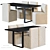 Industrial Dining Set: Tompkins Table & Block Base Chairs 3D model small image 3