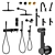Fantini Nostromo Bathroom Fixtures Set 3D model small image 1