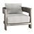 Handcrafted Victoria Armchair with Cotton-Linen Blend 3D model small image 1