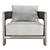 Handcrafted Victoria Armchair with Cotton-Linen Blend 3D model small image 2