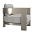 Handcrafted Victoria Armchair with Cotton-Linen Blend 3D model small image 3