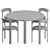 Modern Rey Dining Set Hay 3D model small image 3