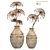 Earthy Clay Vases with Plants 3D model small image 1