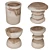 Rustic Stools Set Handcrafted 3D model small image 1