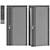 Modern Flexo Entrance Door Kit 3D model small image 4