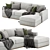 NIXON Fabric Modular Sofa: Light & Versatile 3D model small image 2