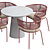 Modern Square Dining Table Set 3D model small image 2