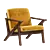 Elegant Zola Lounge Chair: Gold Velvet & Walnut 3D model small image 1