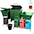 Colorful Trash Bin Set | MGB 1100 Urban Trash Bins 3D model small image 1