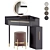 Chic Corner Vanity Set 3D model small image 1